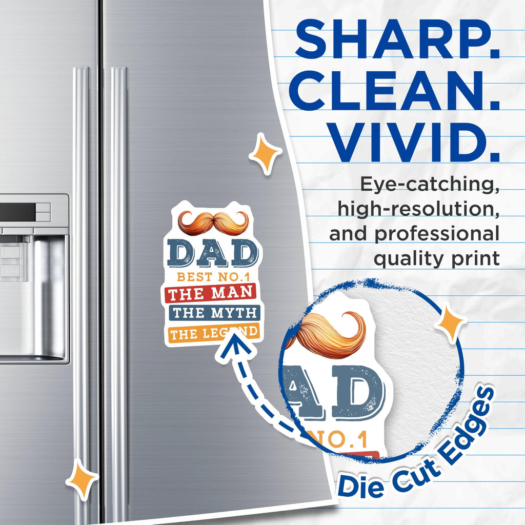 (2 Pack) Dad Best No.1 Magnets - The Man The Myth The Legend - Father's Day Magnets for Dad - 5" On Longest Side - for Cars, Fridges, Toolboxes - Made in USA - MAG3972