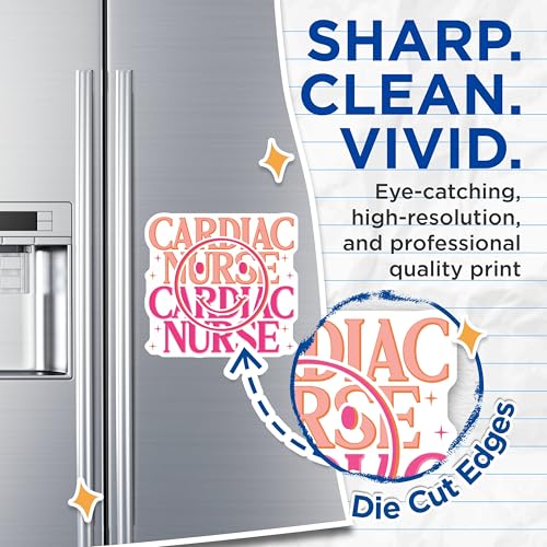 (2 Pack) Cardiac Nurse Magnets Magnets - Medical Staff Magnet - Healthcare Professional Magnet - 5" On Longest Side - Made in USA - Sticks to Refrigerators & Metal Surfaces - MAG9129