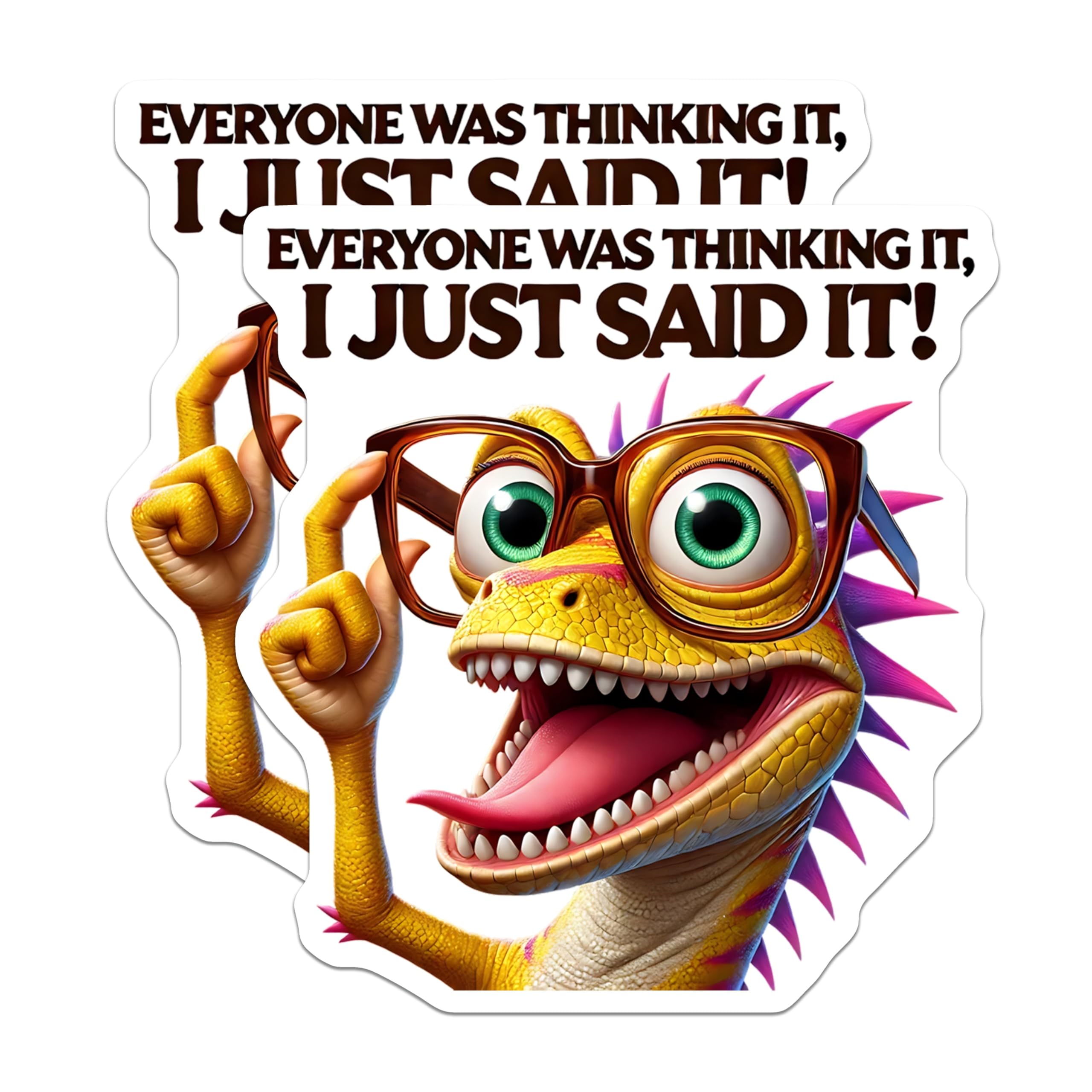 (2 Pack) Funny Lizard Magnets - Sarcastic Sayings Fridge Decor - Quirky Home Accessories - 5" On Longest Side - Premium Magnet - for Cars, Refrigerators, Toolboxes, Lockers - Made in USA - MAG14056