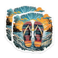 (2 Pack) Beach Flip Flop Magnets Magnets - Tropical Summer - Vacation Decor - 5" On Longest Side - Made in USA - Sticks to Refrigerators & Metal Surfaces - MAG9314