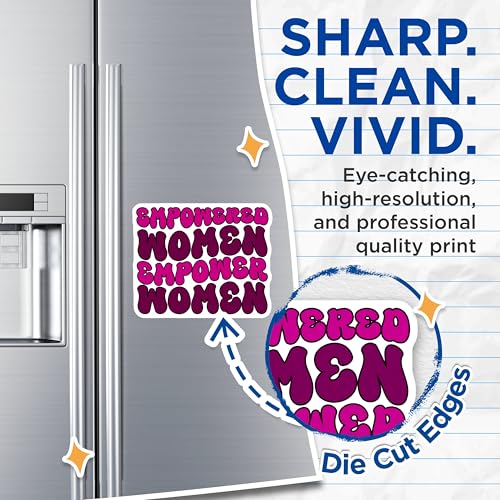 (2 Pack) Empowered Women Magnets Magnets - Inspirational Women Magnet - Woman Empowerment Magnet - 5" On Longest Side - Made in USA - Sticks to Refrigerators & Metal Surfaces - MAG8341