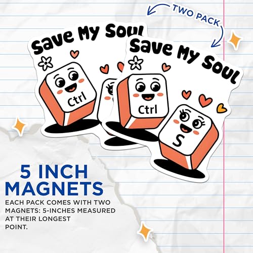(2 Pack) Save My Soul Magnets - Funny Office Decor - 5" On Longest Side - for Cars, Fridges, Toolboxes - Made in USA - MAG7429