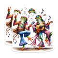 (2 Pack) Hippie Frog Magnets - Peace Frog Decor - Retro Animal Magnets - 5" On Longest Side - Premium Magnet - for Cars, Refrigerators, Toolboxes, Lockers - Made in USA - MAG17129