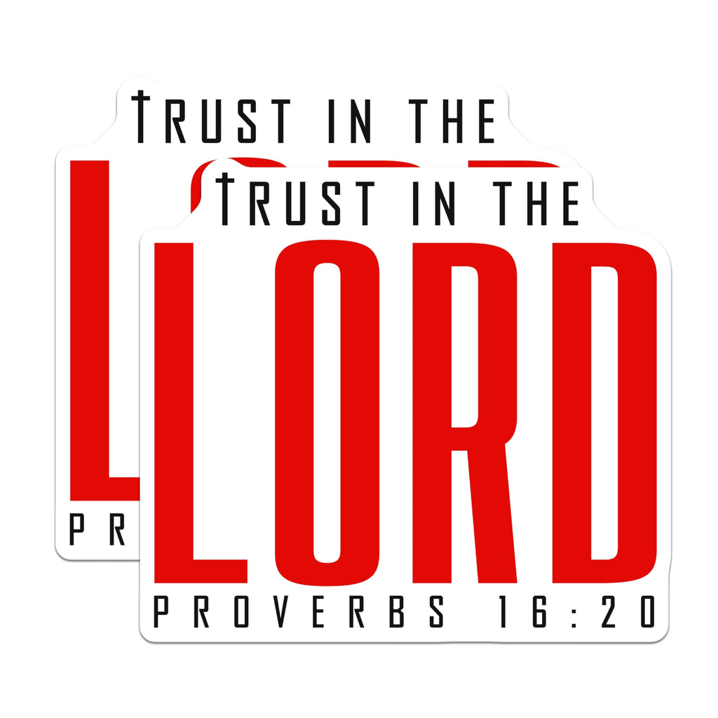 (2 Pack) Trust in The Lord Magnets - Proverbs 16:20 Scripture - Christian Faith Verse Decor - 5 Inches On Longest Side - Thick Durable Magnet - Made in USA - MAG25562