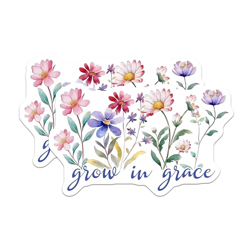 (2 Pack) Grow in Grace Magnets Magnets - Botanical Theme - Floral Art for Inspiration - 5" On Longest Side - Made in USA - Sticks to Refrigerators & Metal Surfaces - MAG8572