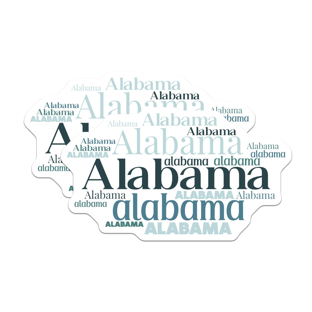 (2 Pack) Alabama Word Art Magnets - State Pride Decor - Southern Home Souvenir - 5 Inches On Longest Side - Thick Durable Magnet - Made in USA - MAG19291