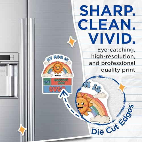 (2 Pack) My Mom is The Bestest Mom Ever Magnets Magnets - Fun Motherhood DÃƒÂ©cor - Rainbow Sun and Clouds Design - 5" On Longest Side - Made in USA - Sticks to Refrigerators & Metal Surfaces - MAG8464