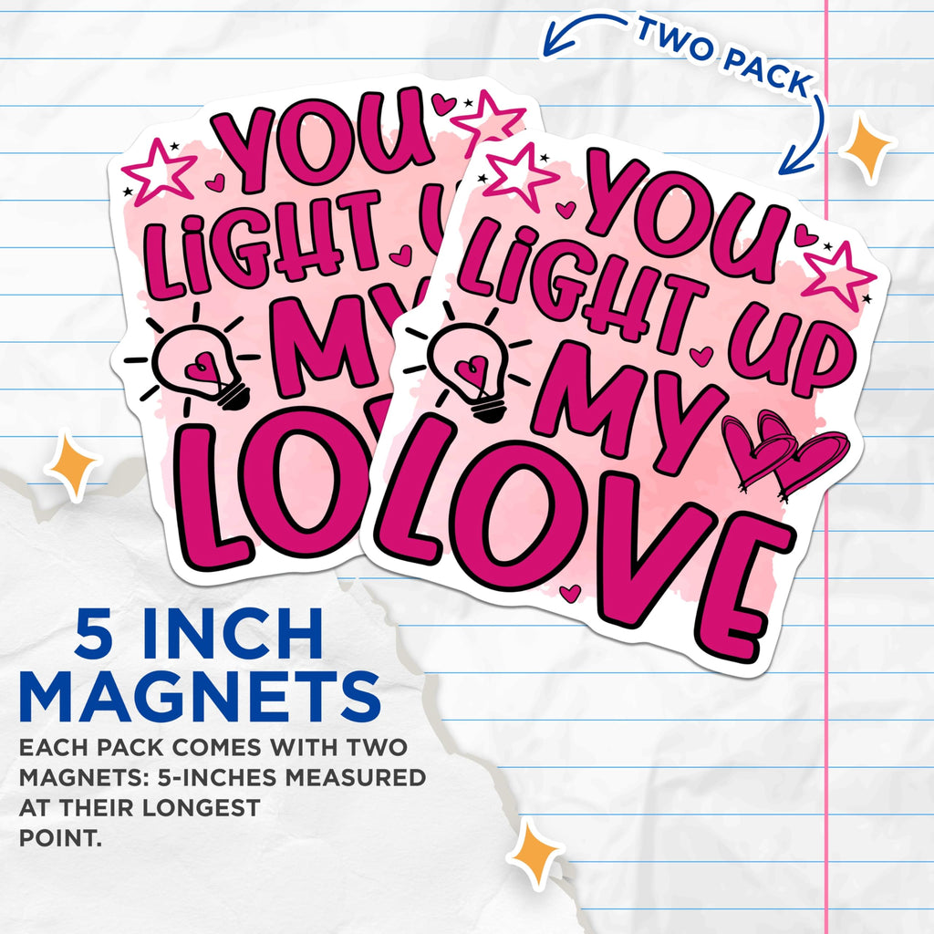 (2 Pack) Love Expression Magnets - Romantic Message Decor - Valentine's Day Couple Idea - 5 Inches On Longest Side - Thick Durable Magnet - Made in USA - MAG22816