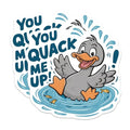 (2 Pack) Funny Duck Stickers - Cute Animal - You Quack Me Up - Humorous Sticker for Water Bottles Laptops Cars - 5" On Longest Side - Sticks to Smooth Flat Surfaces - Made in USA - BMCS9523