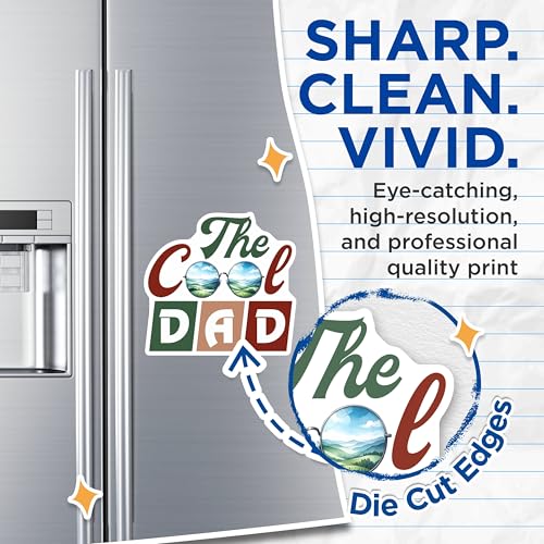 (2 Pack) The Cool Dad Magnets - Funny Dad Magnets - Unique Father's Day Decor - 5" On Longest Side - for Cars, Refrigerators, Toolboxes, Lockers - Made in USA BMCS3235
