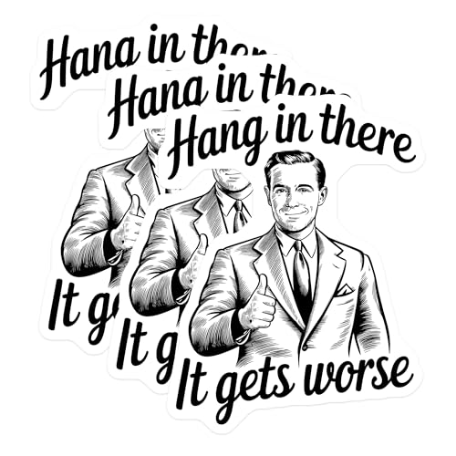 (3 Pack) Hang in There Decals - Funny Quotes - Laptop Decal - Motivation - 3 Inches On Longest Side - Easy Peel & Apply - Made in USA - 3MCS4367
