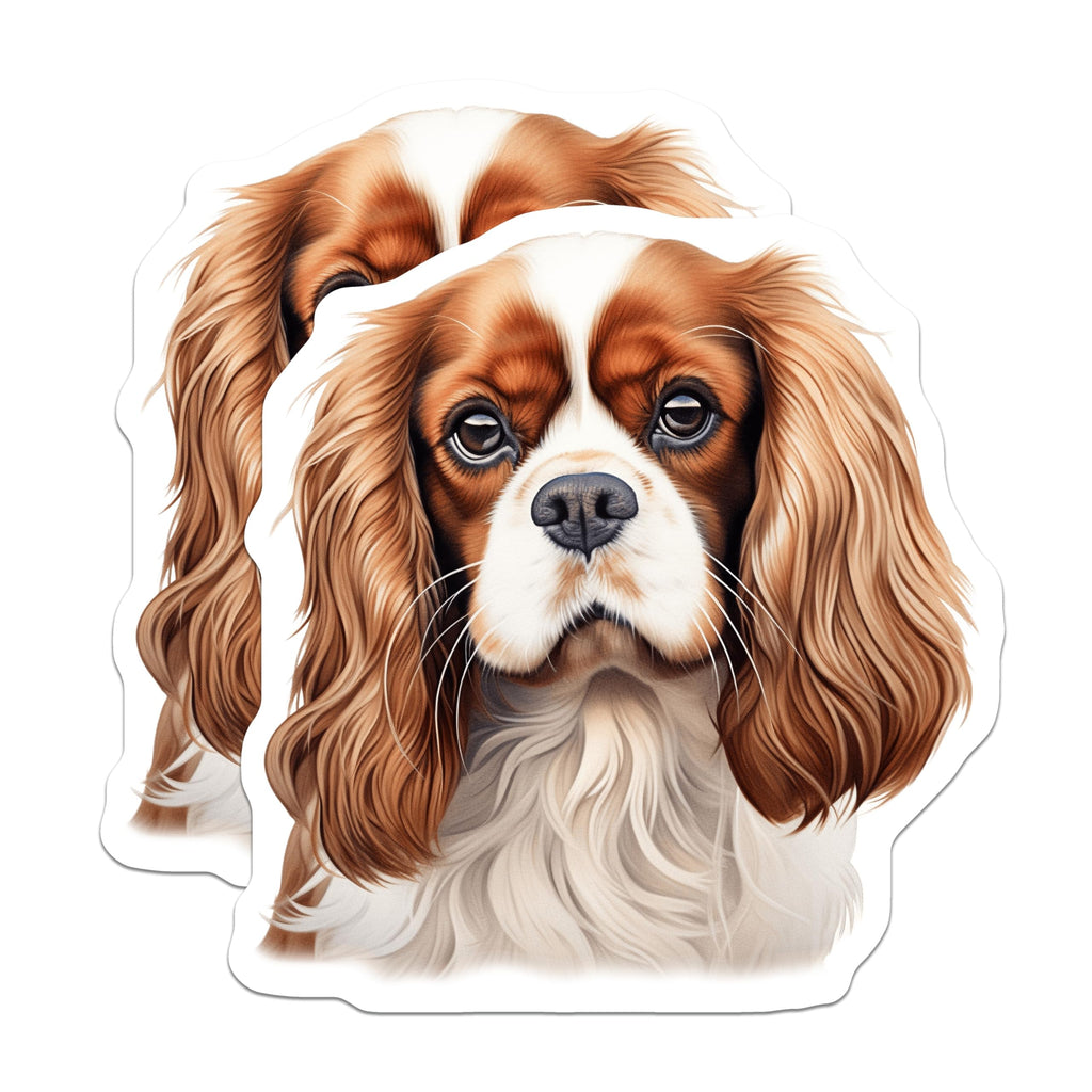 (2 Pack) Cavalier King Charles Spaniel Magnets - Dog Lover Decor - Pet Breed Art Fridge - 5 Inches On Longest Side - Thick Durable Magnet - Made in USA - MAG25186