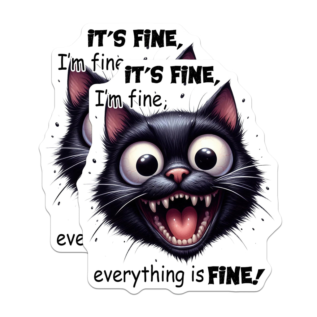 (2 Pack) Funny Cat Magnets - Crazy Cat Lady - Sarcastic Black Cat Magnet - 5" On Longest Side - Premium Magnet - for Cars, Refrigerators, Toolboxes, Lockers - Made in USA - MAG14977