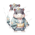(2 Pack) Hippopotamus Magnets - Cute Animal Magnet - Kawaii Hippo Decor - 5" On Longest Side - Premium Magnet - for Cars, Refrigerators, Toolboxes, Lockers - Made in USA - MAG16839