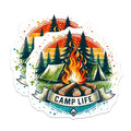 (2 Pack) Camp Life Magnets - Camping Outdoors - Campfire Forest Scenes - Camper Decor Magnets - 5" On Longest Side - for Cars, Fridges, Toolboxes - Made in USA - MAG7083
