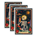 (3 Pack) Tarot Card Decals - Skeleton Lotion Protection - Laptop Stickers - 3 Inches On Longest Side - Easy Peel & Apply - Made in USA - 3MCS0010
