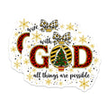 (2 Pack) with God All Things are Possible Magnets - Christian Scripture Decor - Leopard Christmas Holiday - 5 Inches On Longest Side - Thick Durable Magnet - Made in USA - MAG26201