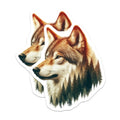 (2 Pack) Wolf Magnets - Forest Animal Decor - Nature Lover Refrigerator Magnets - 5" On Longest Side - Premium Magnet - for Cars, Refrigerators, Toolboxes, Lockers - Made in USA - MAG15509