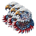 (3 Pack) American Eagle Decals - Patriotic Stickers - Laptop Decal - 3 Inches On Longest Side - Easy Peel & Apply - Made in USA - 3MCS0871