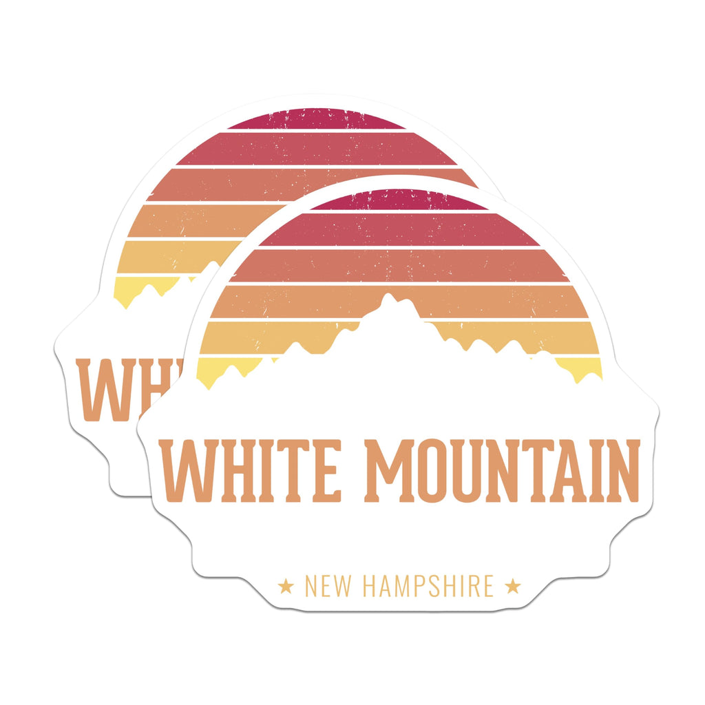 (2 Pack) White Mountain Magnets - New Hampshire Souvenir - Retro Travel Magnets - 5" On Longest Side - Premium Magnet - for Cars, Refrigerators, Toolboxes, Lockers - Made in USA - MAG18495