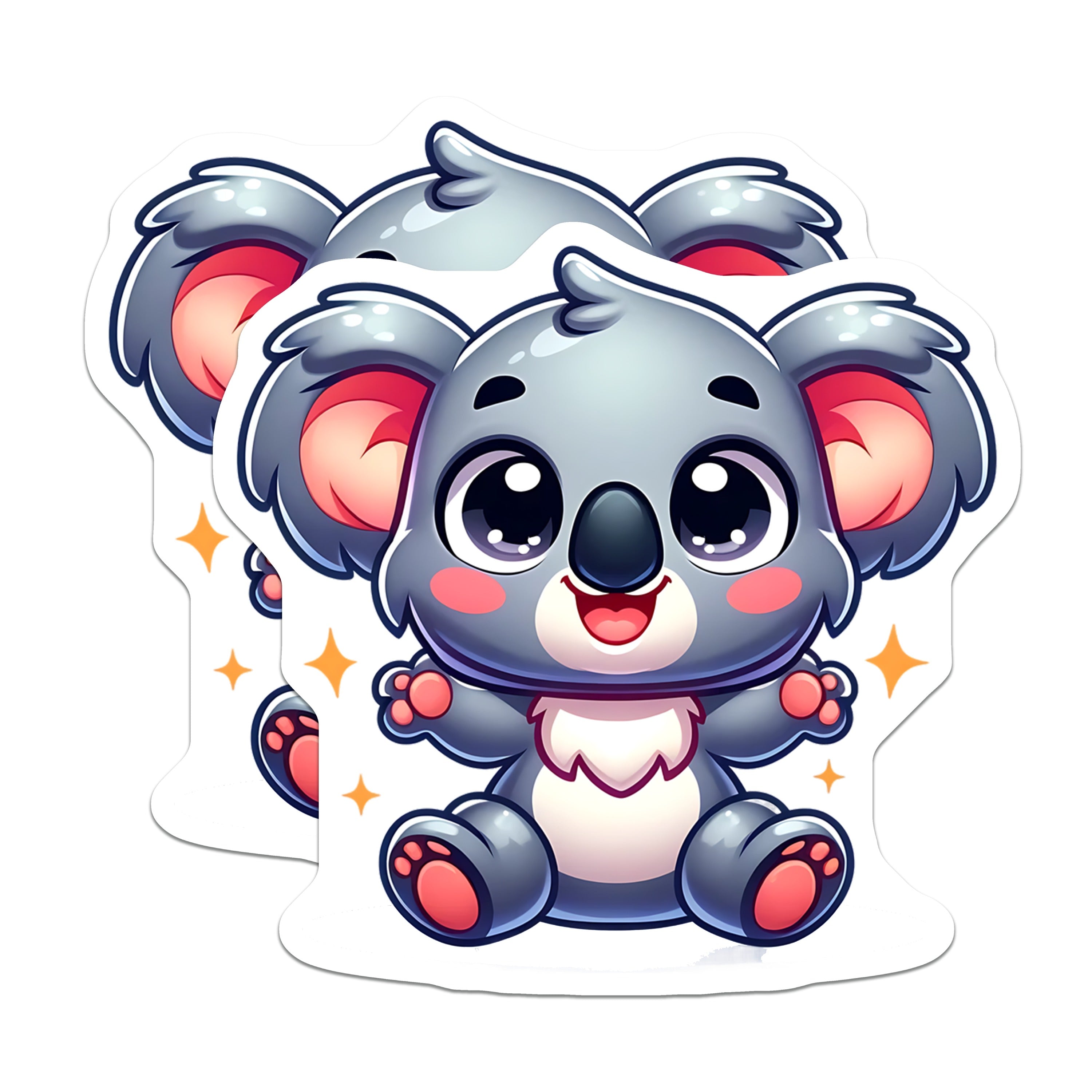 (2 Pack) Adorable Koala Bear Magnets - Kawaii Animal Decor - Cute Refrigerator Locker Accent - Nursery Fridge Magnet Set - 5 Inches On Longest Side - Thick Durable Magnet - Made in USA - MAG37087