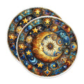 (2 Pack) Celestial Moon Magnets - Astrological Celestial Solar System - 5 Inches On Longest Side - Premium Magnet - for Cars, Refrigerators, Toolboxes - Made in USA - MAG2132