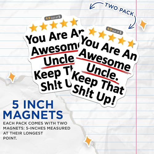 (2 Pack) 5" On Longest Side Magnet - Sticks to Smooth Flat Surfaces - Made in USA - MAG9350