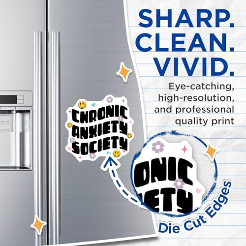 (2 Pack) Chronic Anxiety Society Magnets - Positive Vibes - 5" On Longest Side - for Cars, Fridges, Toolboxes - Made in USA - MAG7679