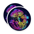 (2 Pack) Psychedelic Mushroom Magnets - Trippy Art - Boho Decor - Neon Mushrooms Design - 5" On Longest Side - for Cars, Fridges, Toolboxes - Made in USA - MAG7192