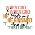 (2 Pack) Humorous Christian Magnets - God Grinned Quote Magnet - Witty Inspirational Refrigerator Decor - 5 Inches On Longest Side - Thick Durable Magnet - Made in USA - MAG26084