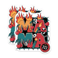 (2 Pack) Mama Magnets - Edgy Tattoo Artwork - Retro Flame Cherries 777 Lucky Dice Barbed Wire - 5 Inches On Longest Side - Thick Durable Magnet - Made in USA - MAG22836