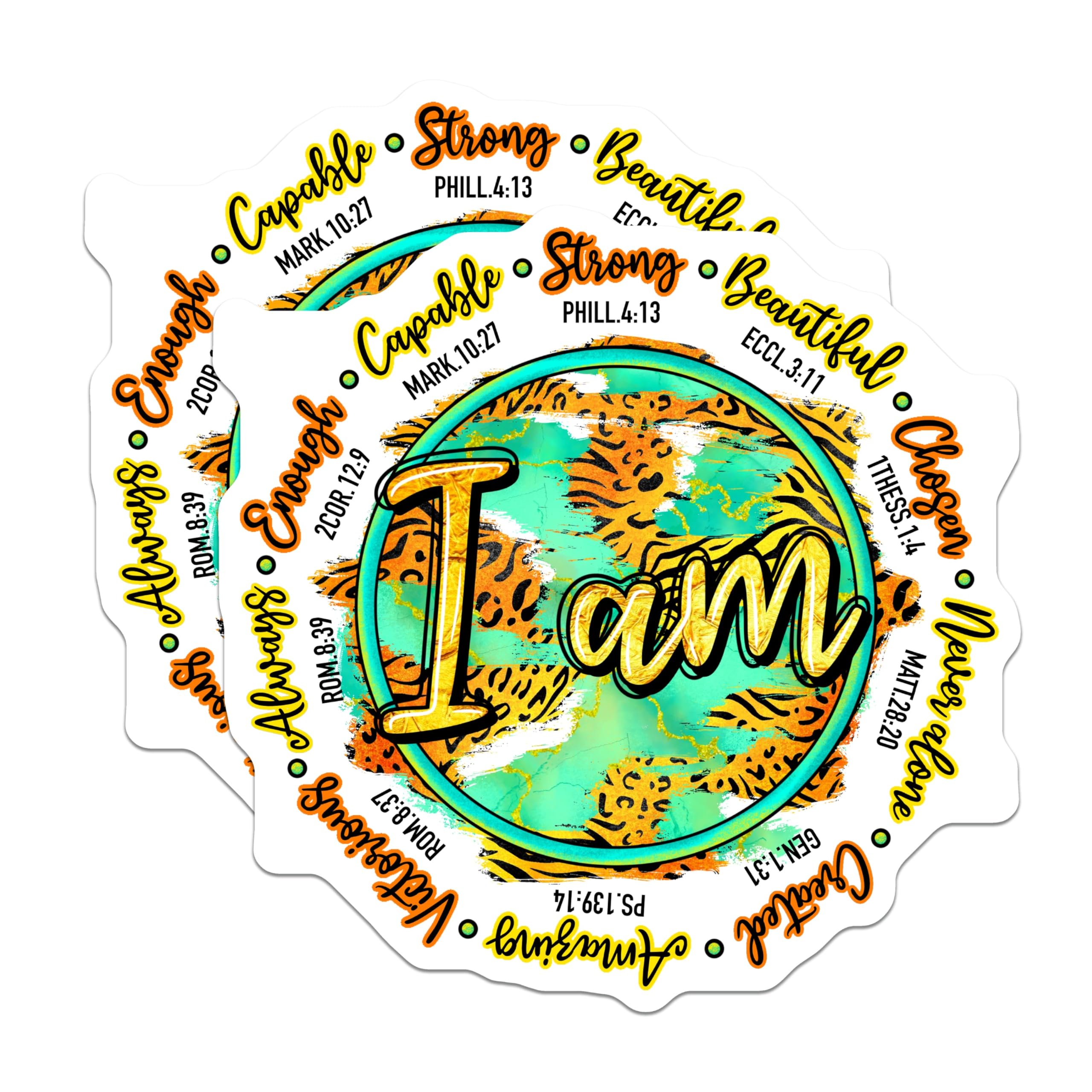 (2 Pack) I Am Affirmations Magnets - Christian Faith Decor - Inspirational Bible Verse - 5 Inches On Longest Side - Thick Durable Magnet - Made in USA - MAG30042