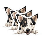 (3 Pack) Australian Shepherd Decals - Cute Dog Breed Stickers - Laptop Decal - 3 Inches On Longest Side - Easy Peel & Apply - Made in USA - 3MCS8660