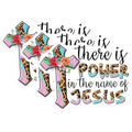 (3 Pack) Jesus Power Decals - Floral Cross Decal - Religious Laptop Decal - 3 Inches On Longest Side - Easy Peel & Apply - Made in USA - 3MCS4401