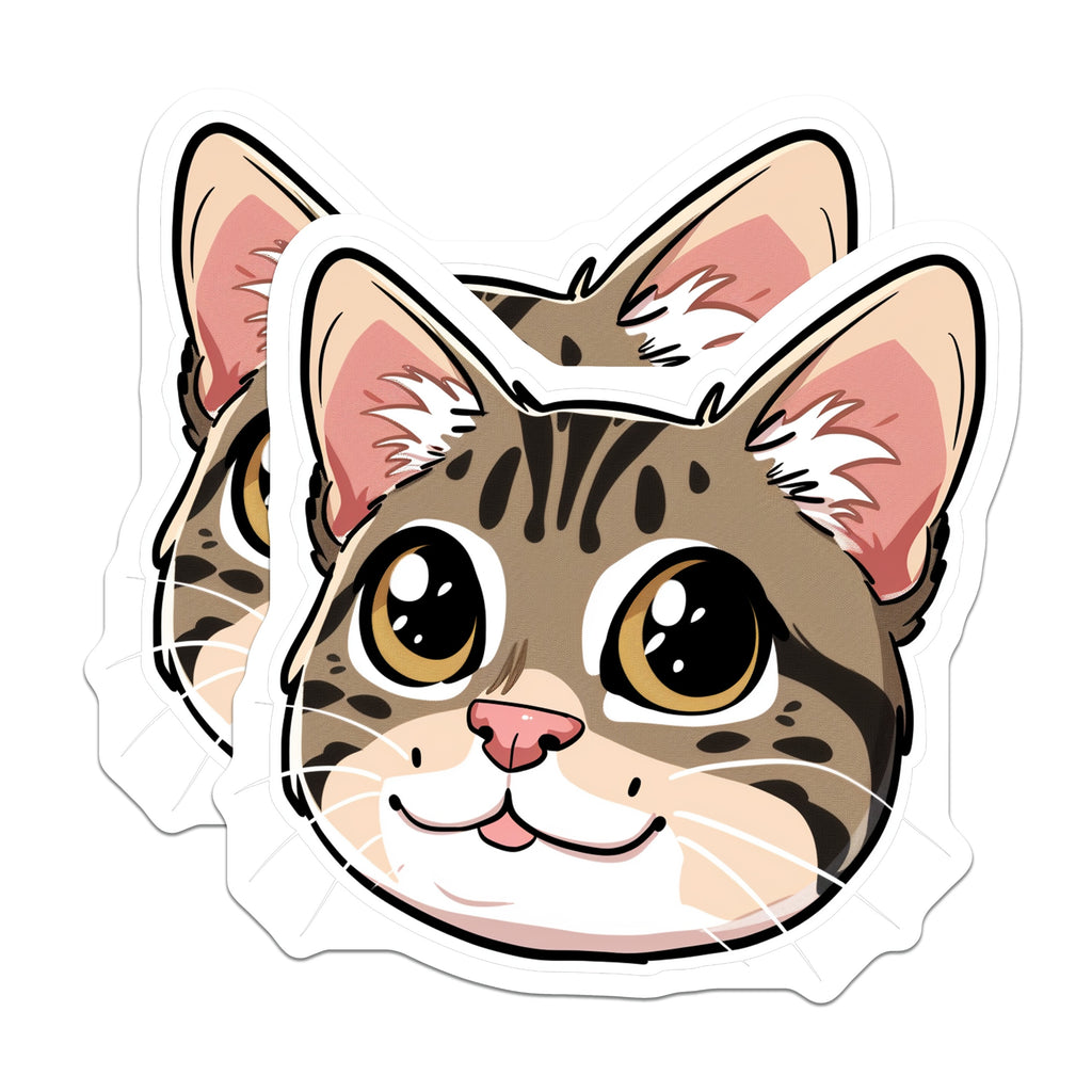 (2 Pack) Cute Cat Magnets - Tabby Kitty Decor - Kawaii Animal Refrigerator - Pet Lover Display - 5 Inches On Longest Side - Thick Durable Magnet - Made in USA - MAG36240