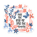 (2 Pack) Inspirational Quote Magnets - Take The Risk Motivation - Butterfly Floral Refrigerator Locker Magnets - 5 Inches On Longest Side - Thick Durable Magnet - Made in USA - MAG37341
