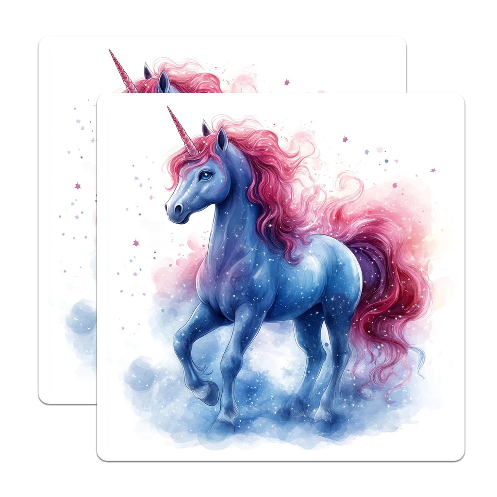 (2 Pack) Celestial Unicorn Magnets - Starry Fantasy Decor - Whimsical Mythical Art - 5 Inches On Longest Side - Thick Durable Magnet - Made in USA - MAG27117