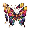 (2 Pack) Stained Glass Butterfly Magnets - Vibrant Refrigerator Decor - Mosaic Home Accent for Butterfly Lovers - 5 Inches On Longest Side - Thick Durable Magnet - Made in USA - MAG25978