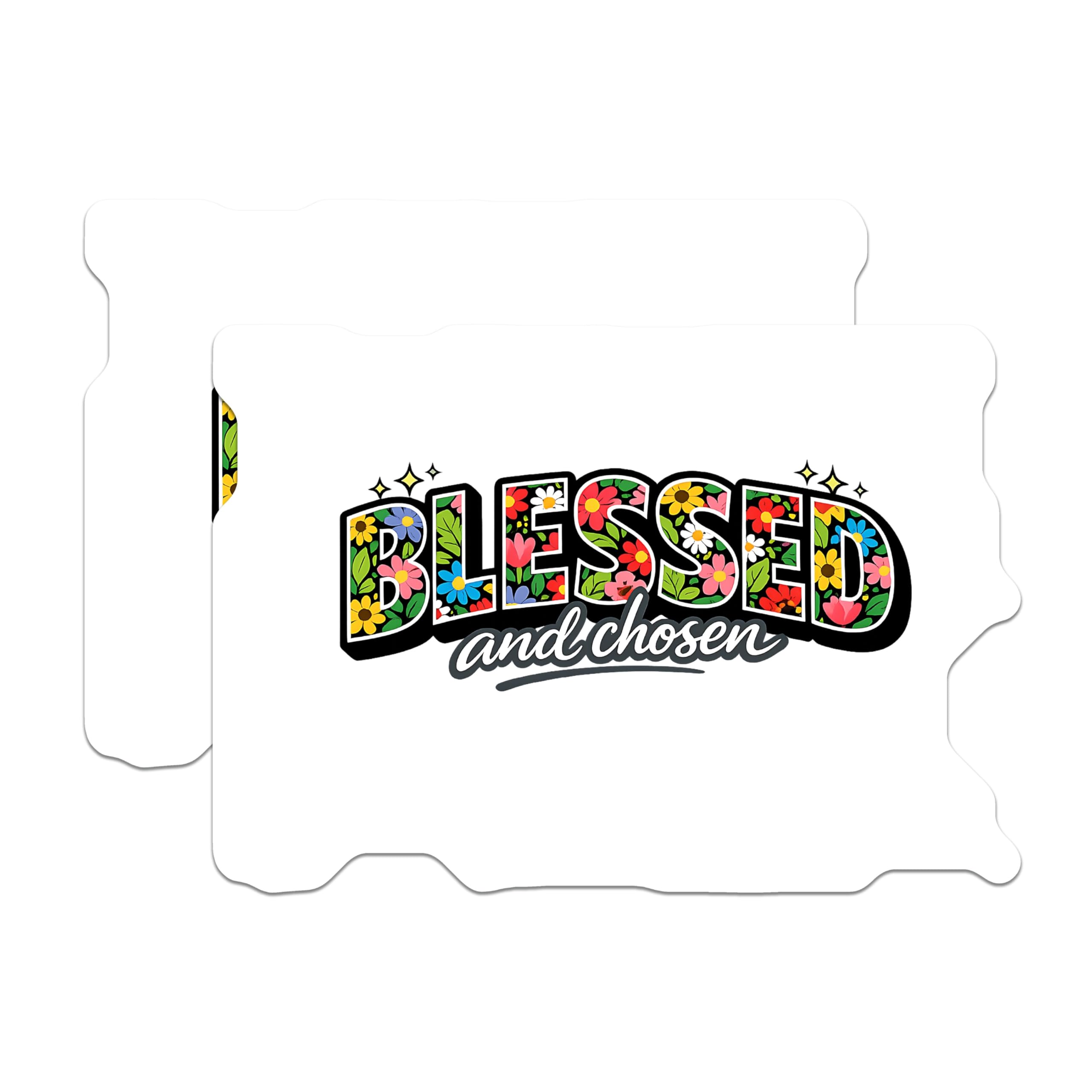 (2 Pack) Blessed Chosen Magnets - Inspirational Floral Decor - Christian Faith Statement - Refrigerator Accent - 5 Inches On Longest Side - Thick Durable Magnet - Made in USA - MAG22262