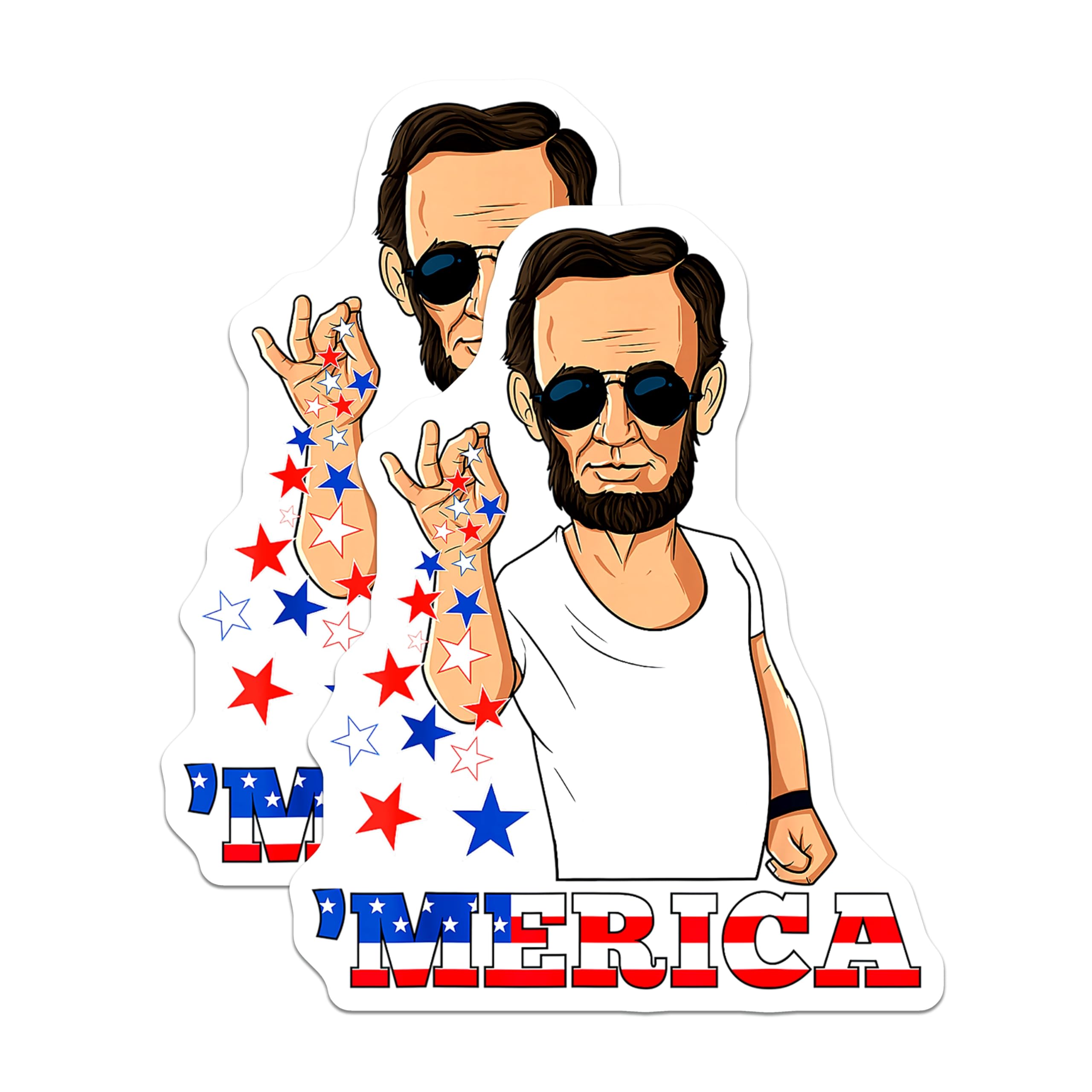 (2 Pack) Salt Bae Lincoln Magnets - Funny Patriotic Decor - Merica Fridge Accessory - 5 Inches On Longest Side - Thick Durable Magnet - Made in USA - MAG29929