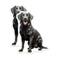 (2 Pack) Black Labrador Retriever Magnets - Happy Black Lab Art - Dog Mom Decor - Pet Owner Fridge Accessory - 5 Inches On Longest Side - Thick Durable Magnet - Made in USA - MAG30224