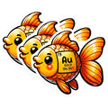 (3 Pack) Goldfish Element Decals - Cute Fish - Science Decals - 3 Inches On Longest Side - Easy Peel & Apply - Made in USA - 3MCS6779