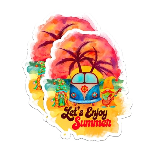 (2 Pack) Beach Vibes Magnet - Summer Decor - 5" On Longest Side - Sticks to Smooth Flat Surfaces - Made in USA - MAG9453