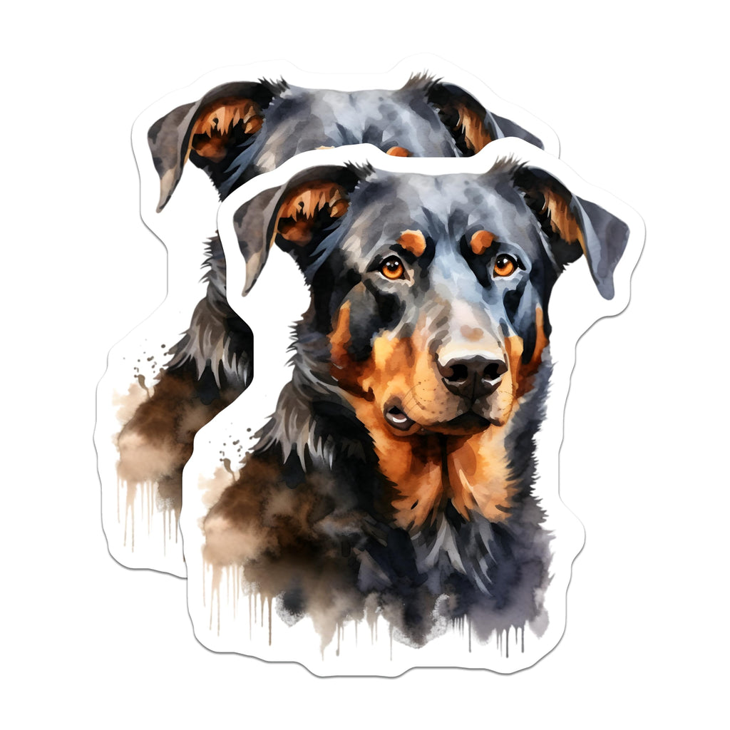(2 Pack) Beauceron Dog Magnets - Watercolor Pet Art - Dog Lover Home Decor - 5 Inches On Longest Side - Thick Durable Magnet - Made in USA - MAG26113