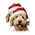 (2 Pack) Christmas Doodle Dog Magnets - Santa Hat Goldendoodle - Holiday Pet Decor - Dog Lover Stocking Stuffer - 5 Inches On Longest Side - Thick Durable Magnet - Made in USA - MAG28421
