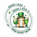 (2 Pack) Irish Cat Beer Stickers - St Patrick's Day - Funny Cat - 5" On Longest Side - Sticks to Smooth Flat Surfaces - Made in USA - BMCS8112