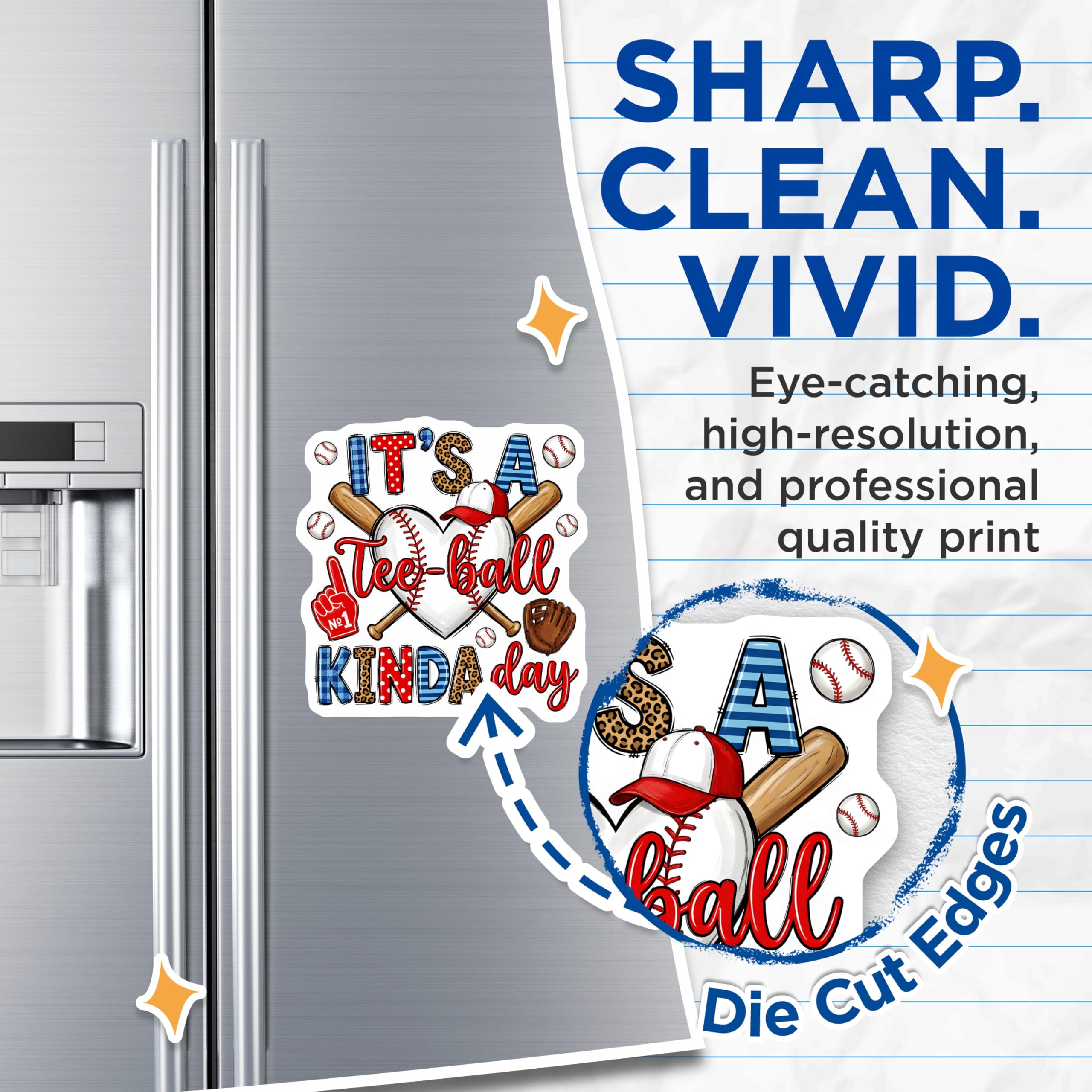 (2 Pack) It's a Tee-Ball Kinda Day Magnets - Baseball Mom Dad Coach Fridge Magnets - Youth Sports Team Appreciation - 5 Inches On Longest Side - Thick Durable Magnet - Made in USA - MAG30671
