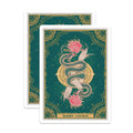 (2 Pack) Snake Energy Magnets - Mystical Serpent Rose Design - Enchanting Tarot Witchy Gothic Spiritual Refrigerator Decor - 5 Inches On Longest Side - Thick Durable Magnet - Made in USA - MAG22892
