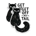 (2 Pack) Get Off My Tail Magnets - Funny Cat Magnets - Cute Cat Saying Magnets - Animal Humor Magnets- 5" On Longest Side - for Fridges, Toolboxes, Cars - Made in USA - MAG2796