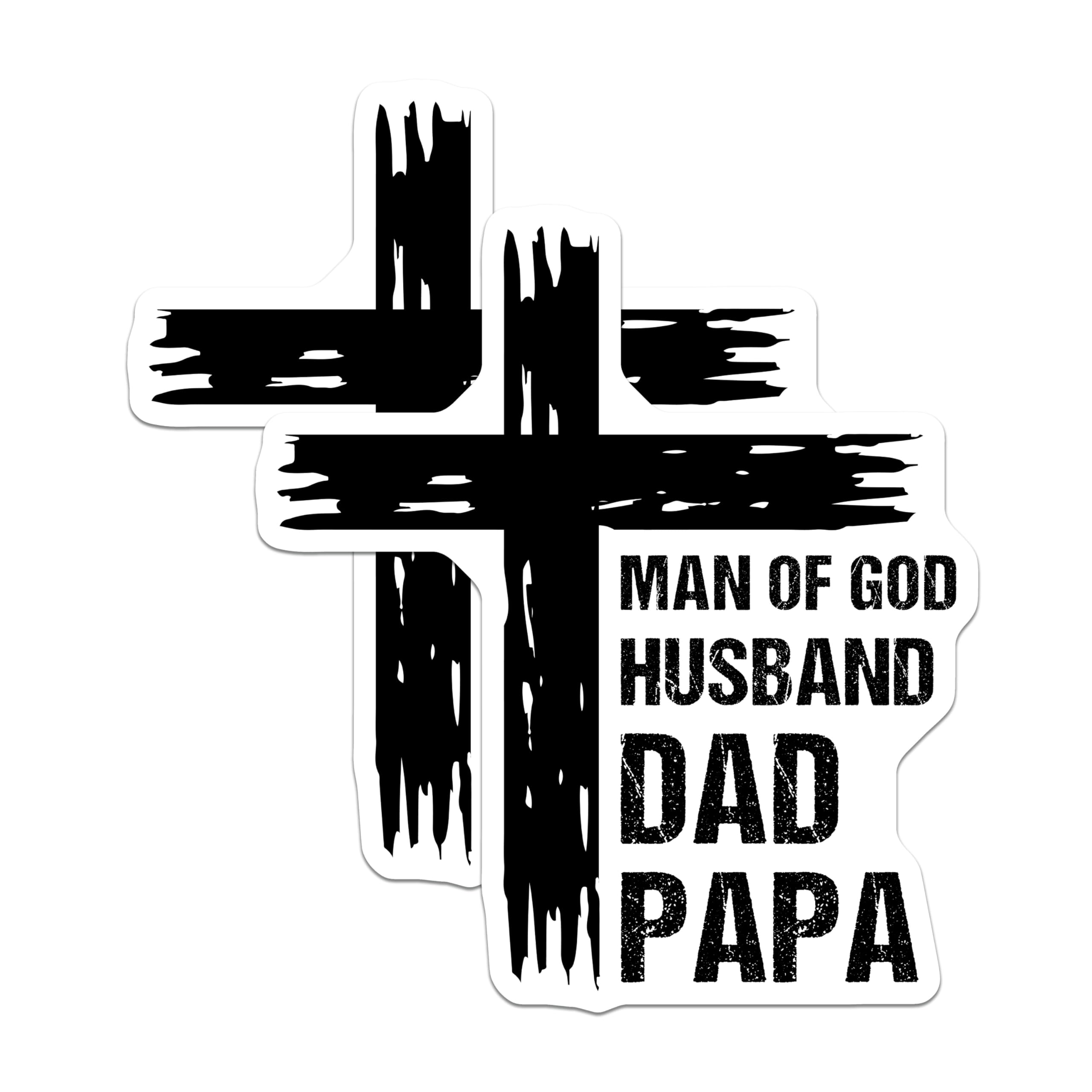 (2 Pack) Man of God Magnets - Husband Dad Papa - Christian Cross Faith Religious Father - 5 Inches On Longest Side - Thick Durable Magnet - Made in USA - MAG20132